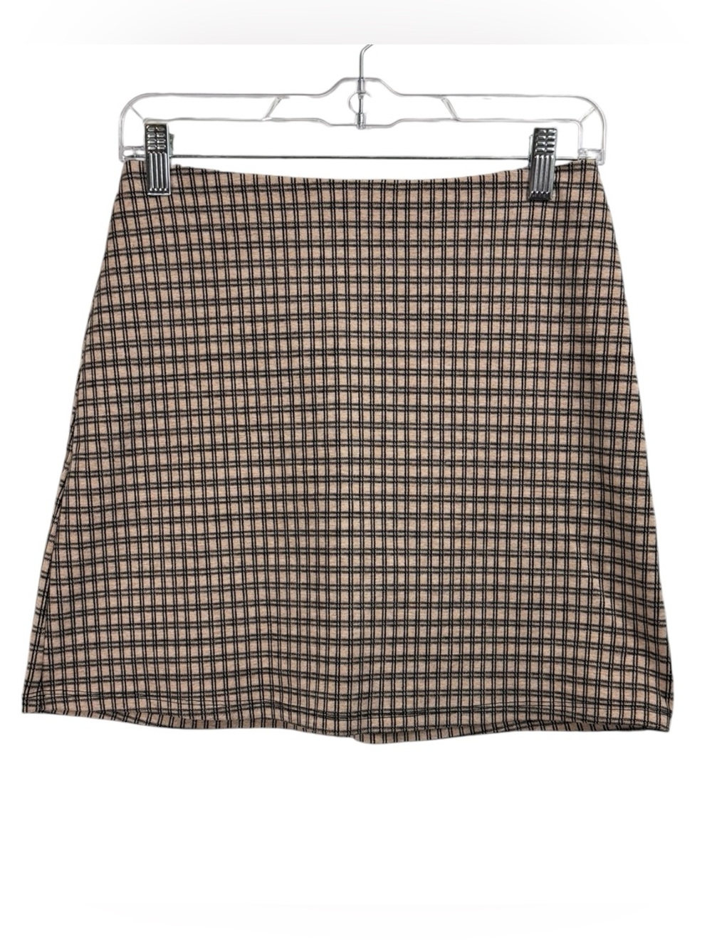 Reformation Size 4 Suzie Skirt Beige Check Plaid Mini Skirt Academia Fall Preppy